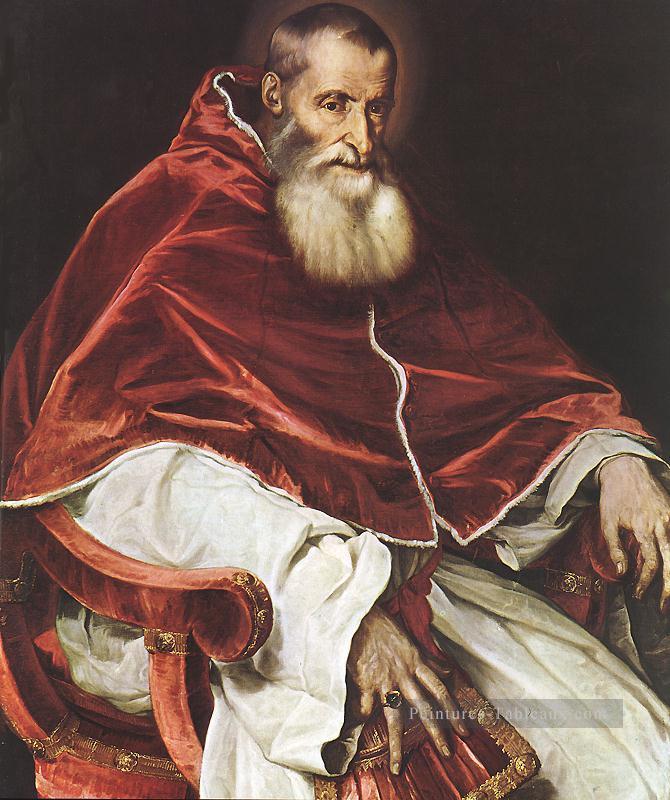 Portrait du pape Paul III Tiziano Titien Peintures à l'huile
